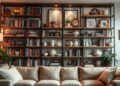 living room bookshelf
