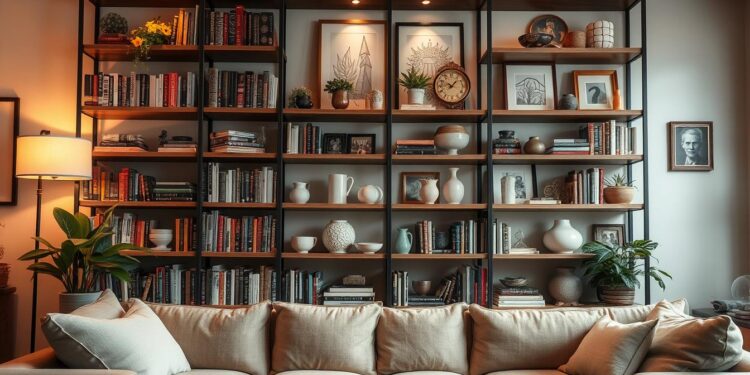 living room bookshelf