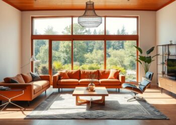 mid century modern living room