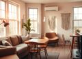 small living room with dining table